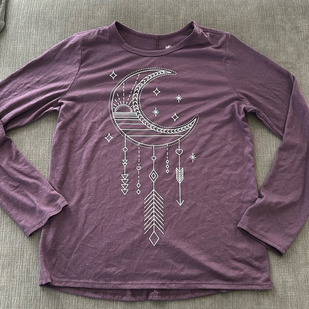5/$20 Girls Longsleeve Shirt Moon Mandal Print sz XL (14/16)